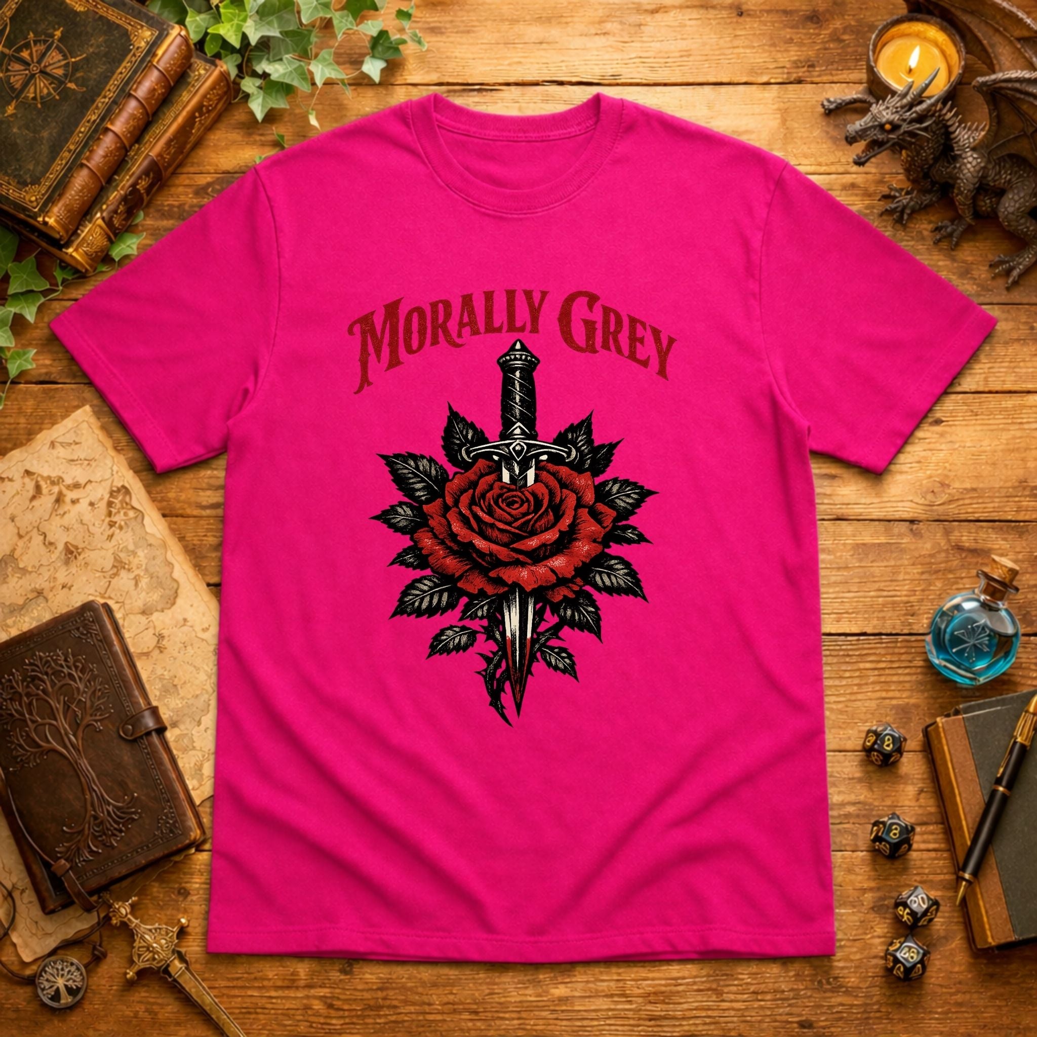Morally Grey Rose & Dagger T-Shirt