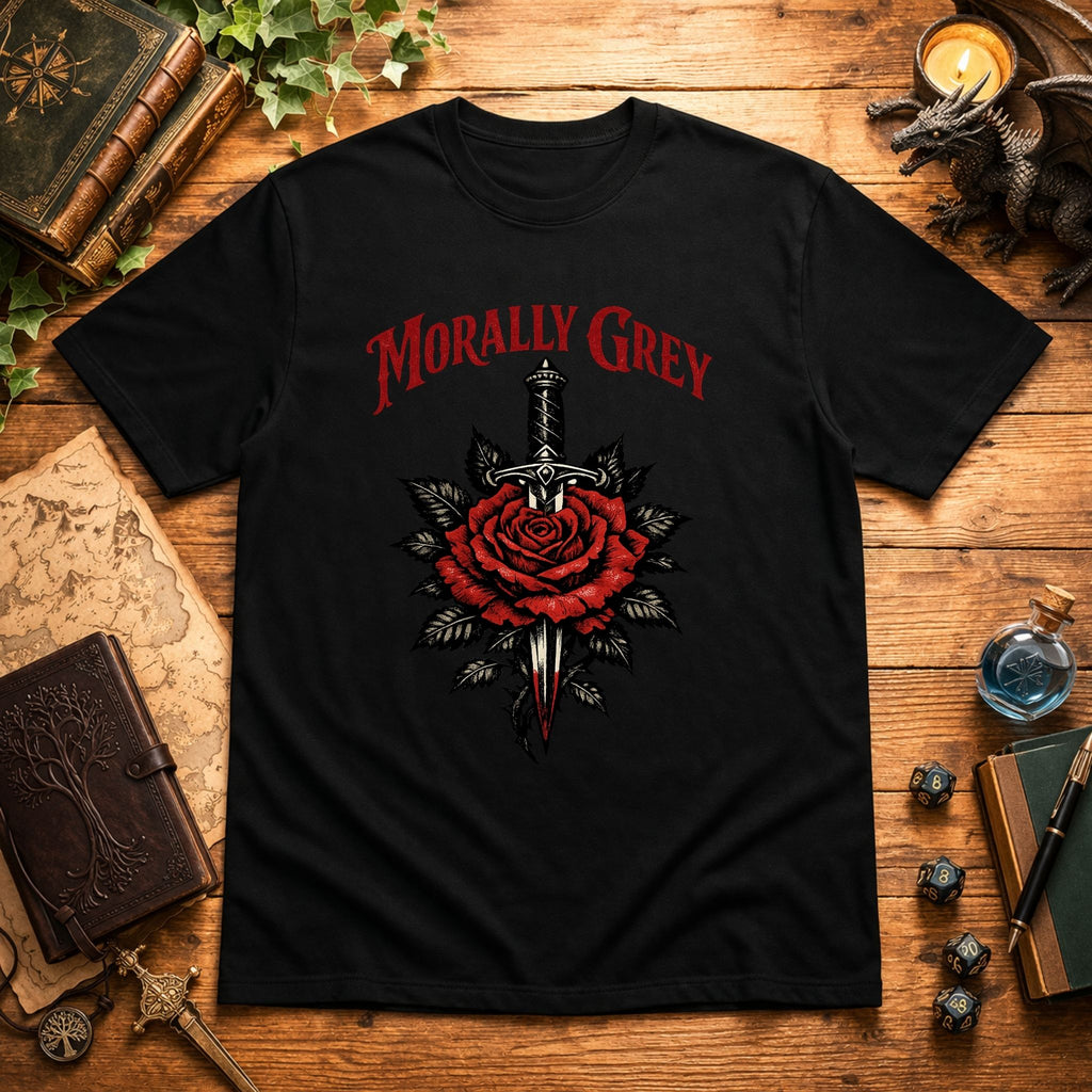 Morally Grey Rose & Dagger T-Shirt