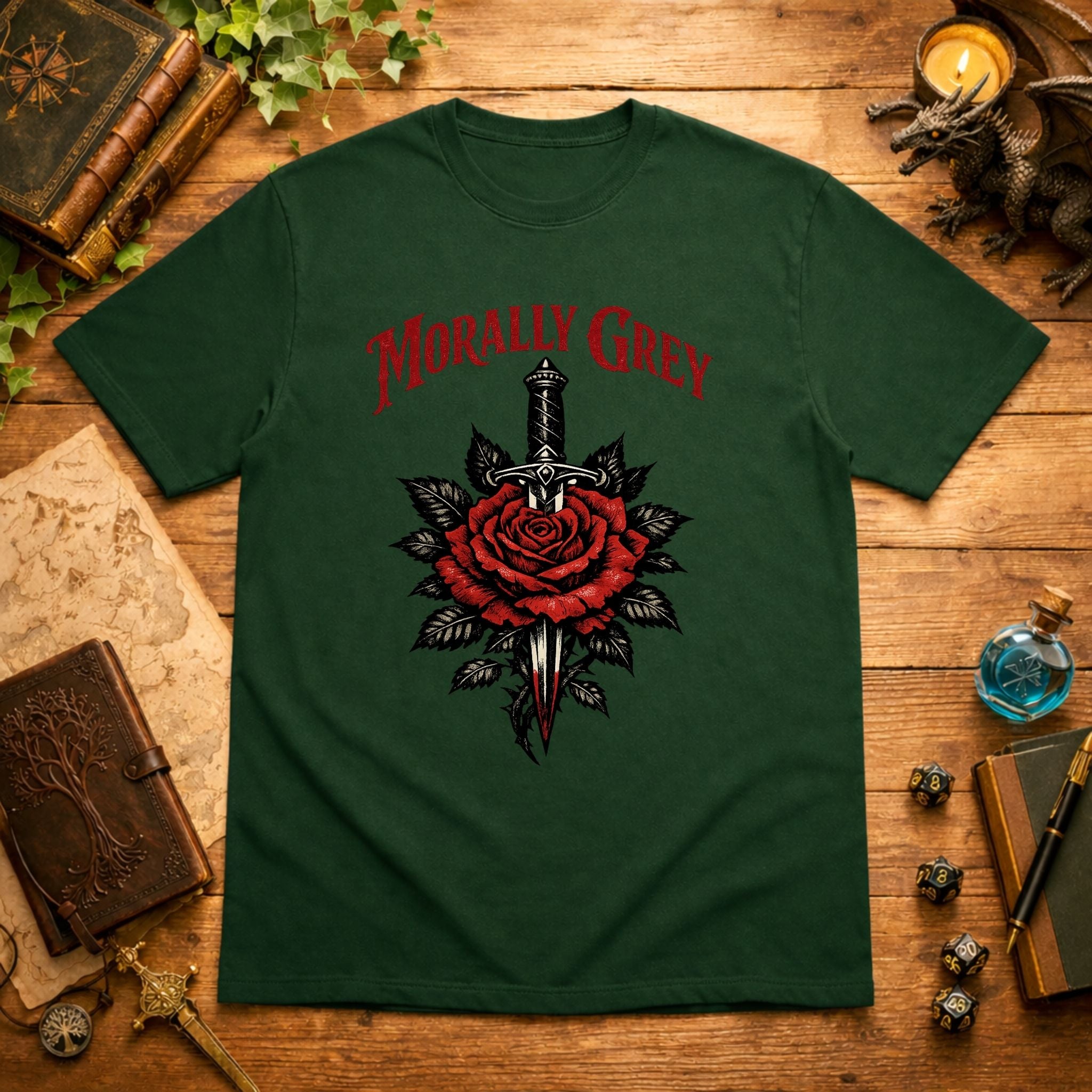 Morally Grey Rose & Dagger T-Shirt