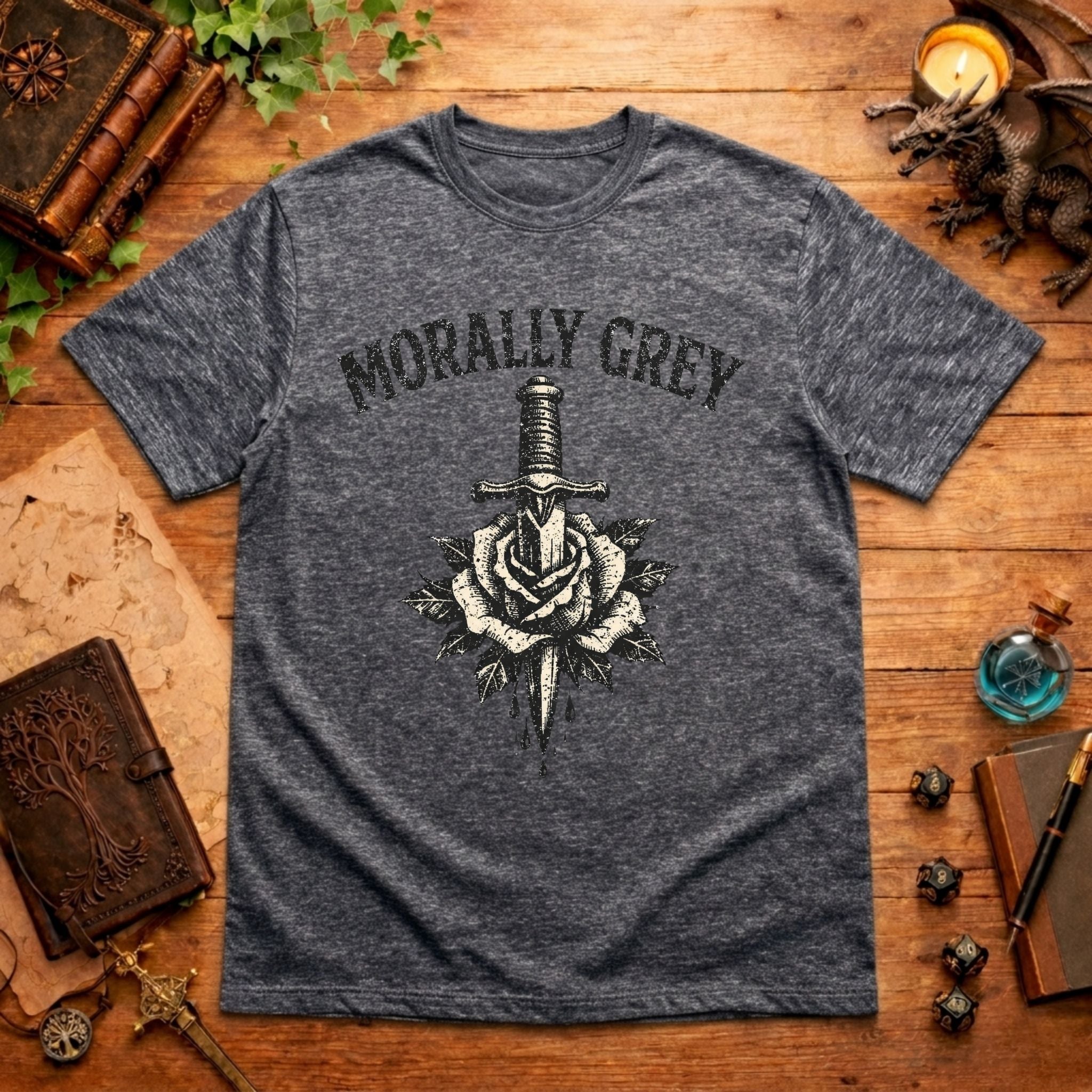 Morally Grey Rose & Dagger T-Shirt