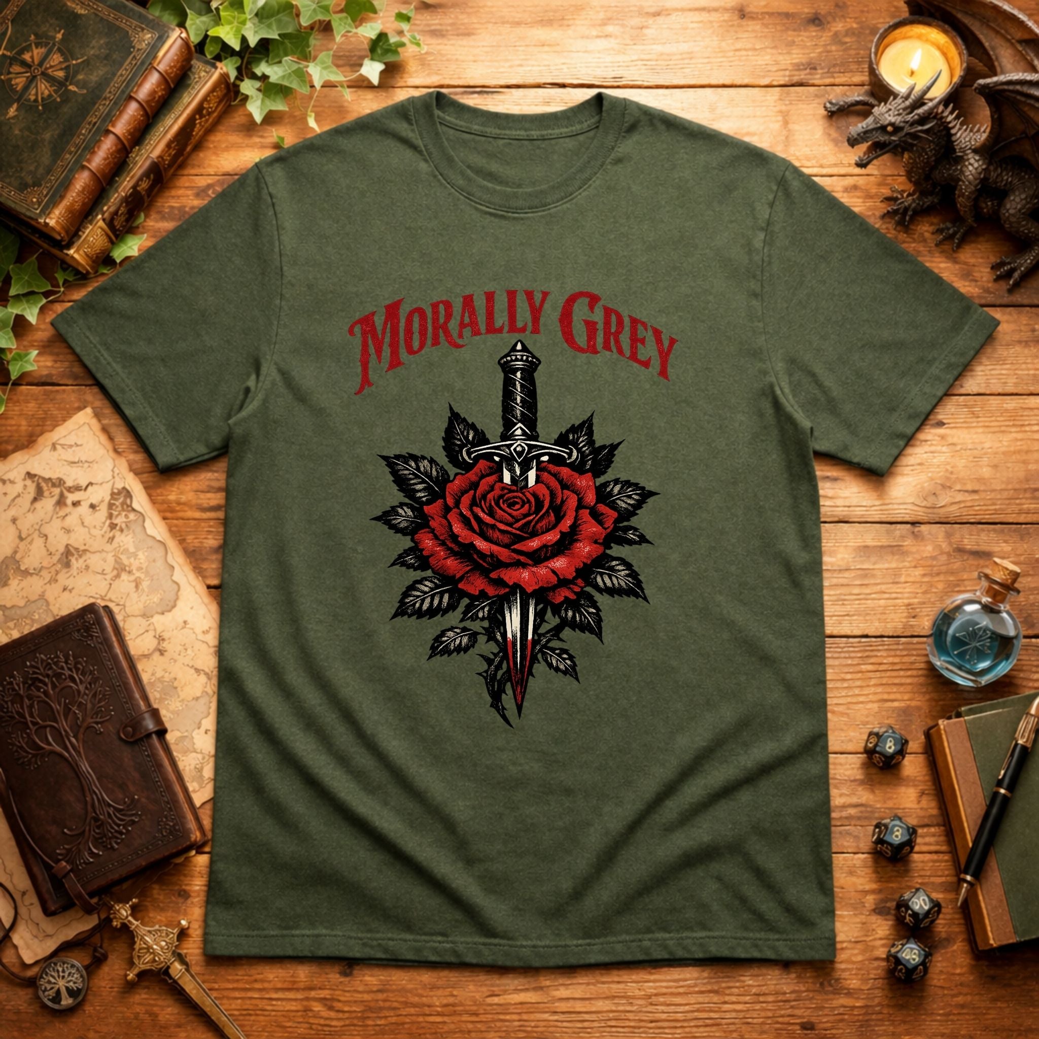 Morally Grey Rose & Dagger T-Shirt