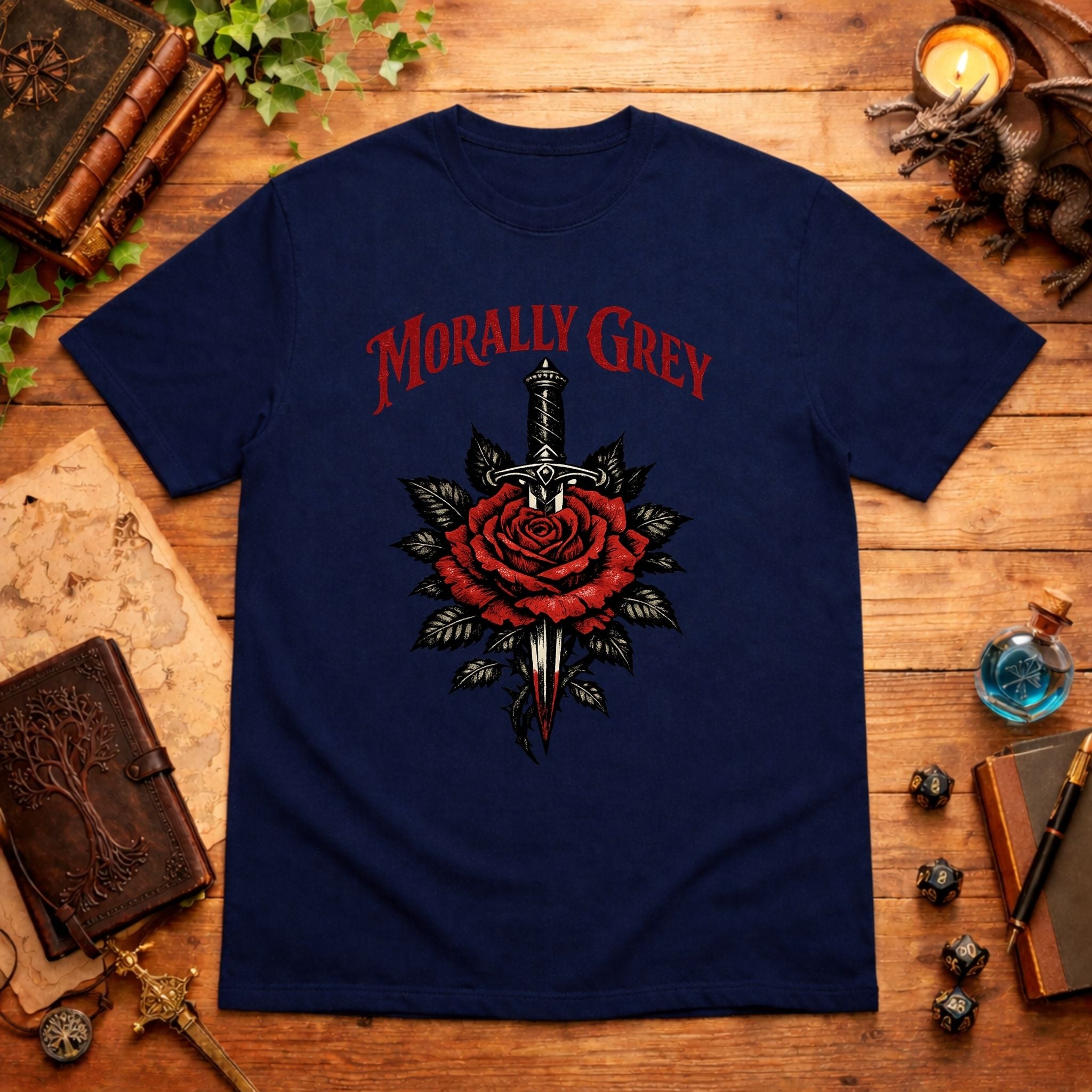 Morally Grey Rose & Dagger T-Shirt