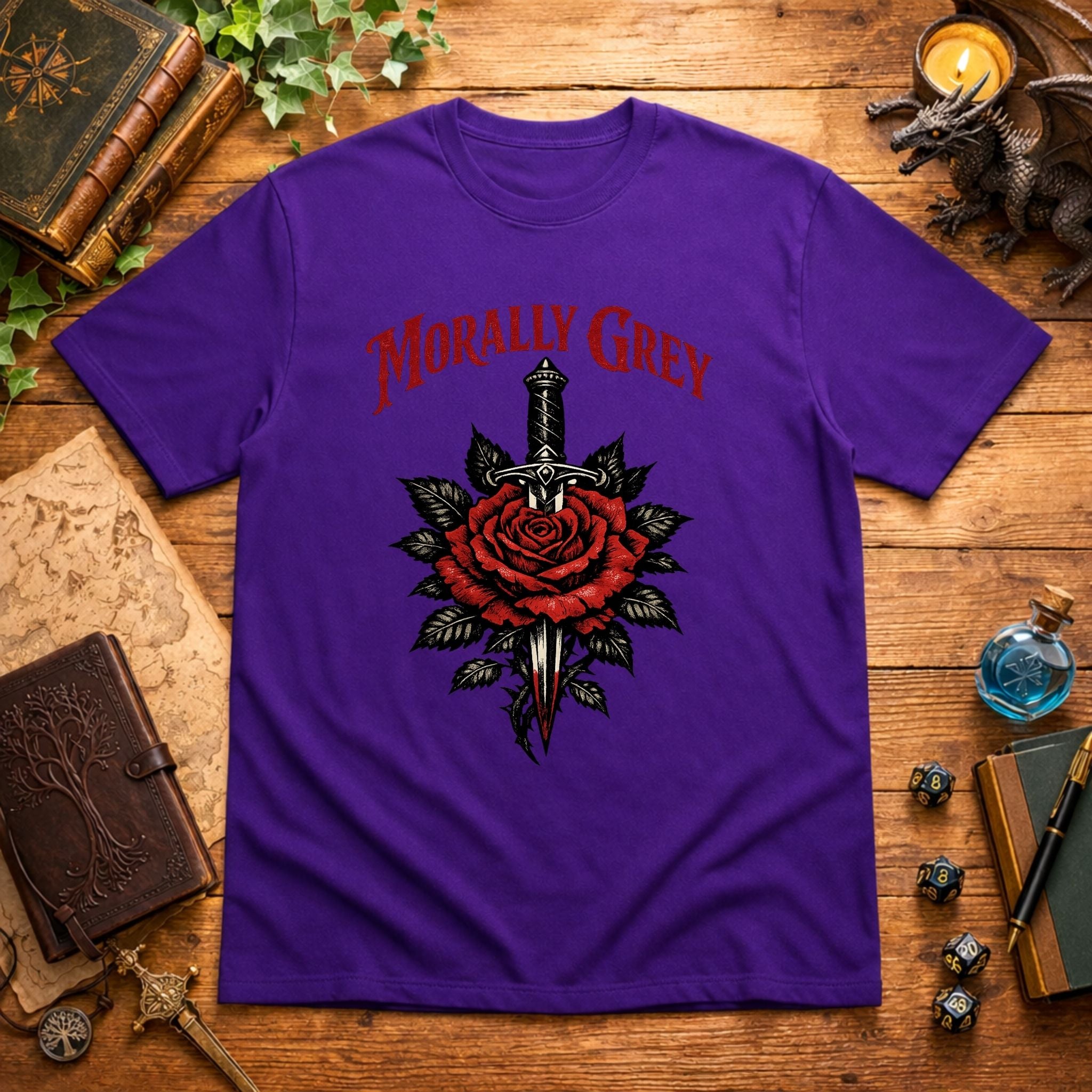 Morally Grey Rose & Dagger T-Shirt